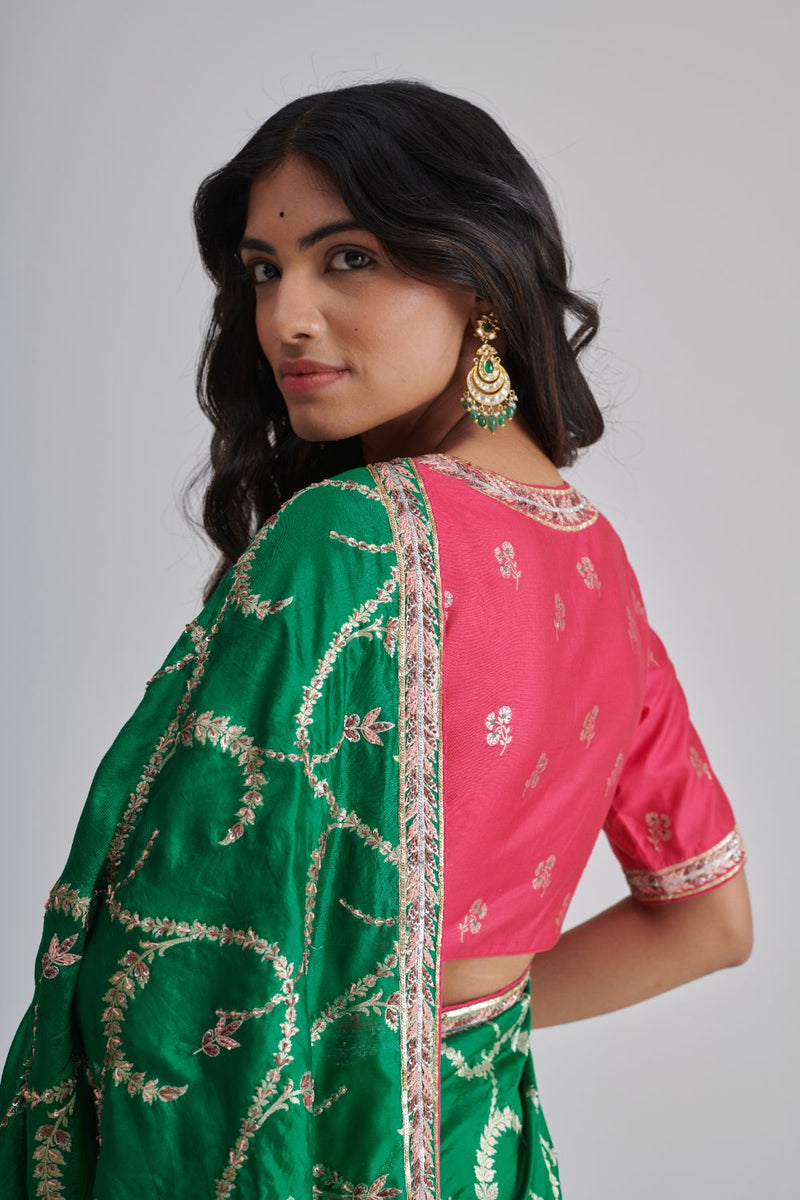 HUMRAHI & FARIDAH SAREE & BLOUSE silk by Rashika Mittal in multi color for women Worldwide