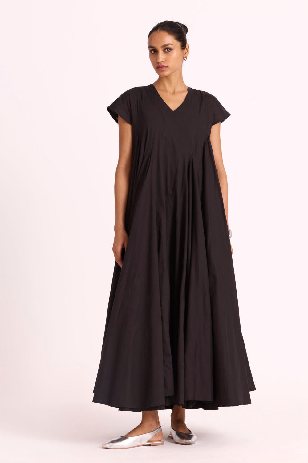 Hadil Black Cotton Maxi Dress