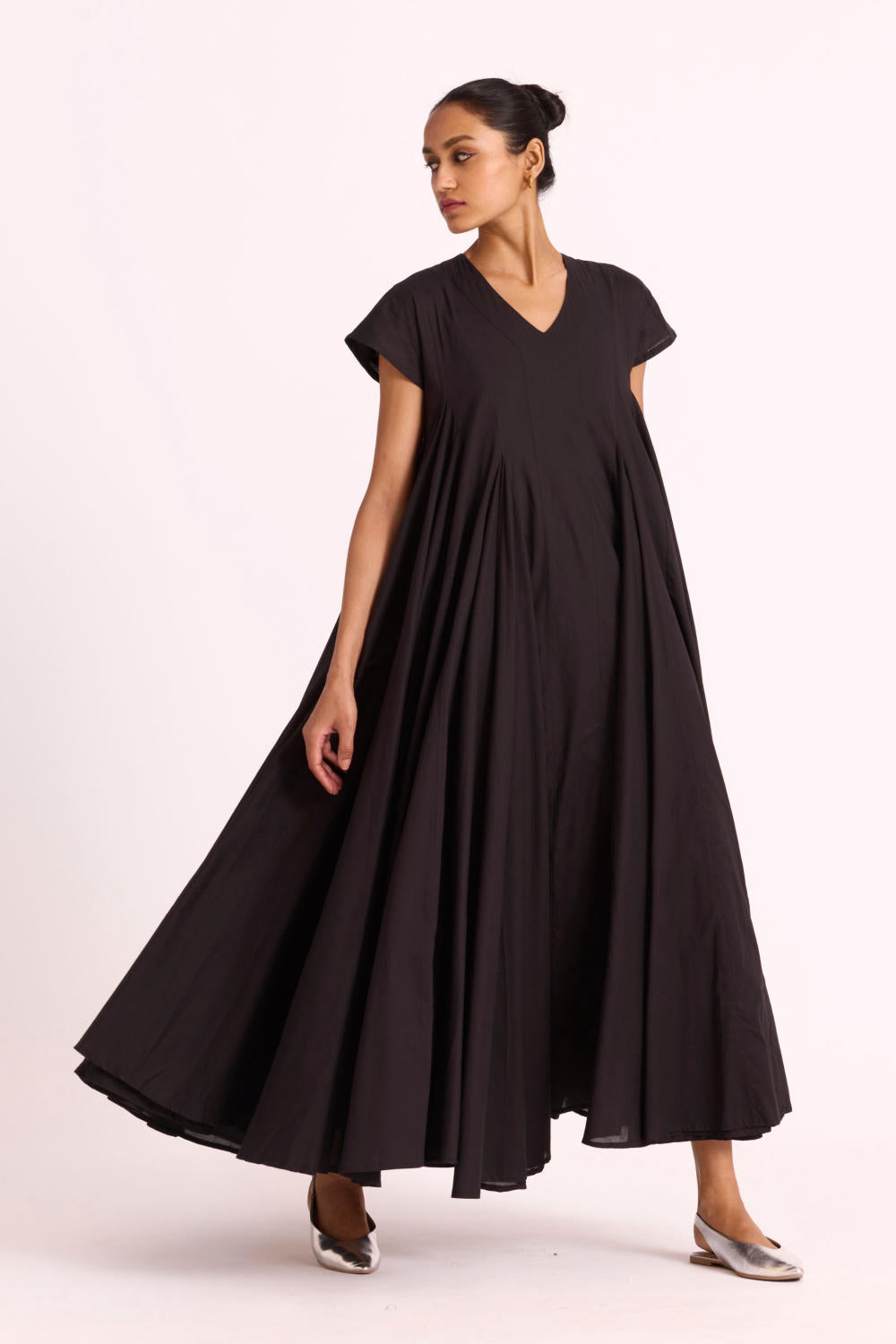 Hadil Black Cotton Maxi Dress