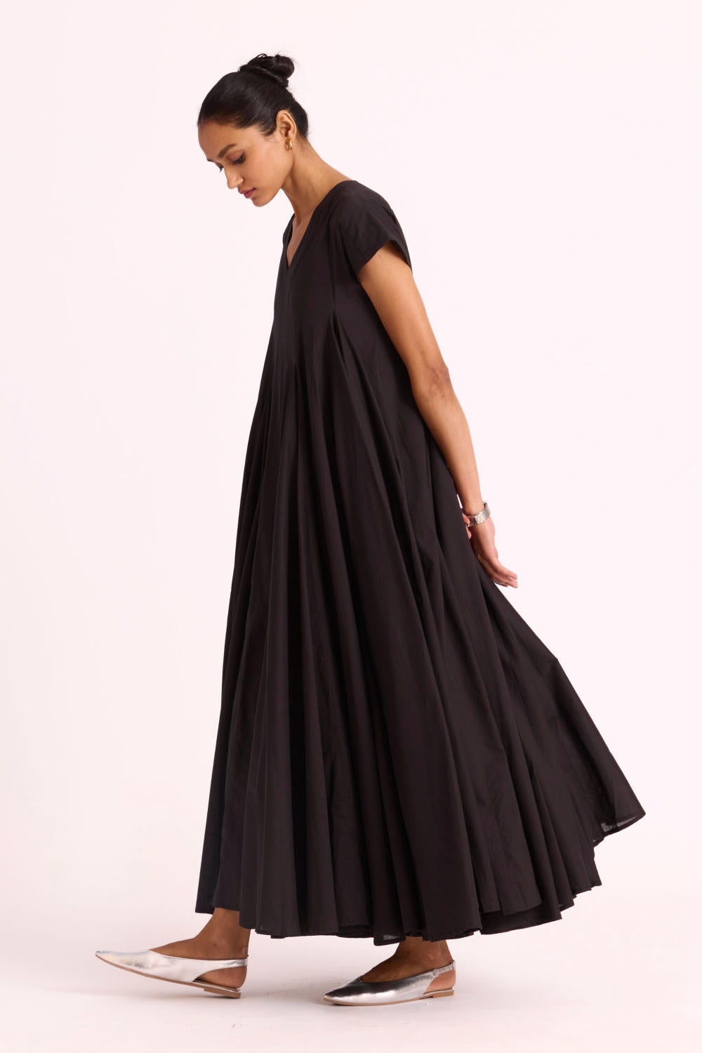 Hadil Black Cotton Maxi Dress