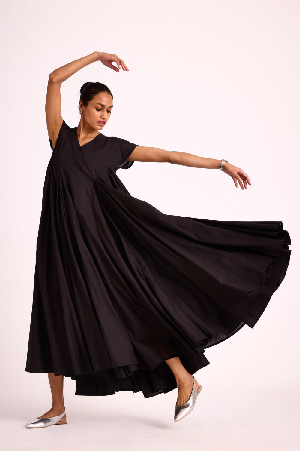 Hadil Black Cotton Maxi Dress