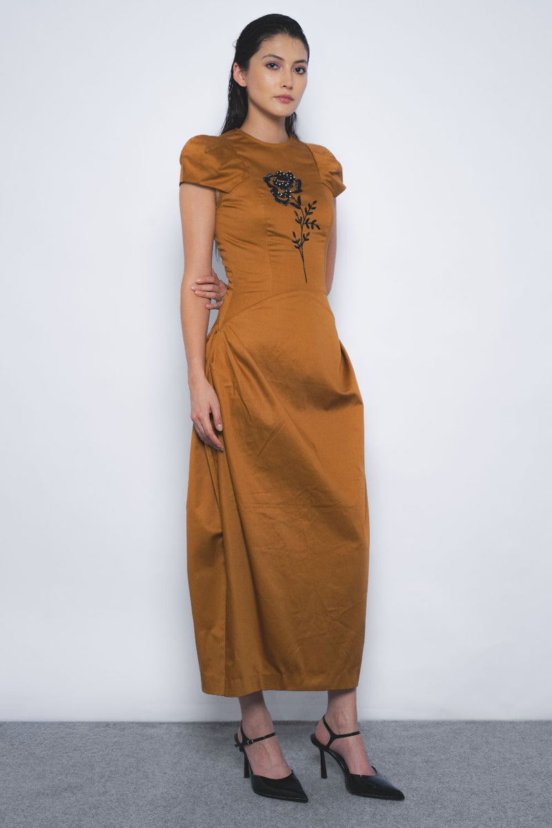 Hana Dress - Tobacco cotton by Leh Studios for women Worldwide