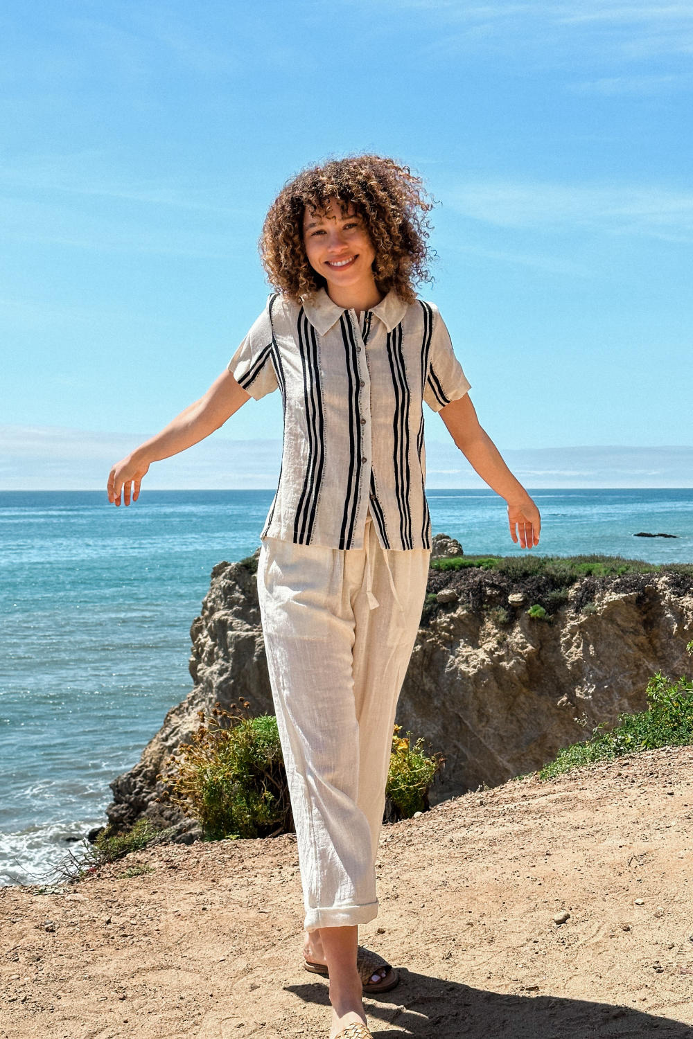 Hand Embellished Striped Shirt