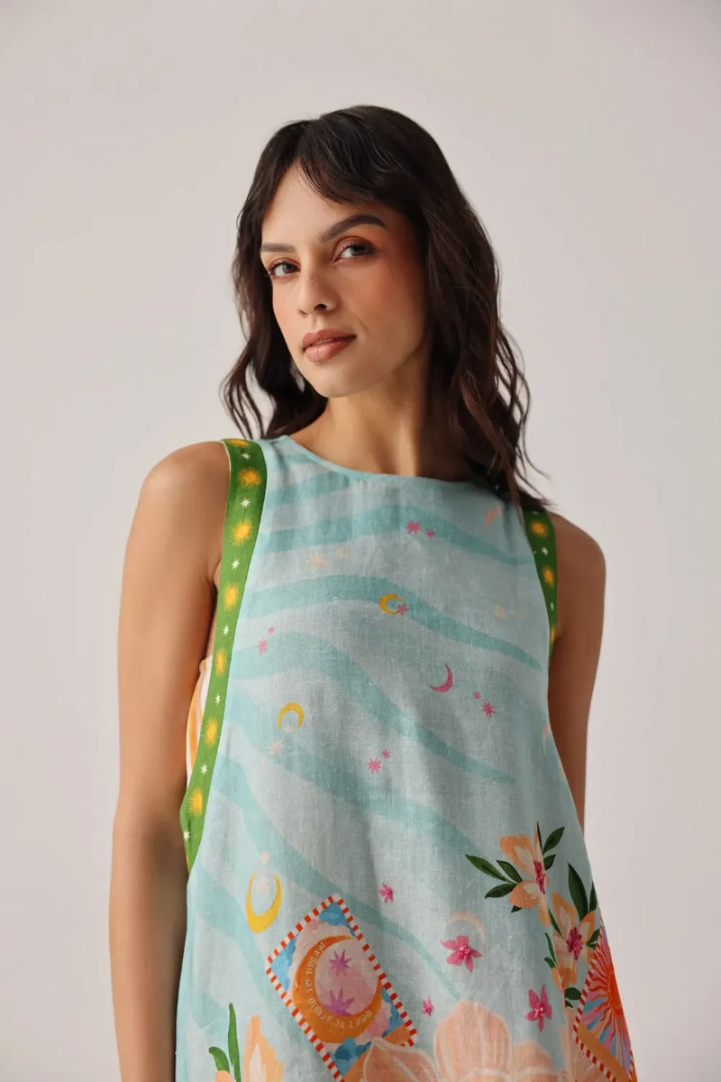 Harper Mini - Azure all linen by NOIB for women Worldwide