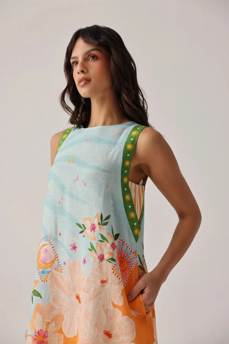 Harper Mini - Azure all linen by NOIB for women Worldwide