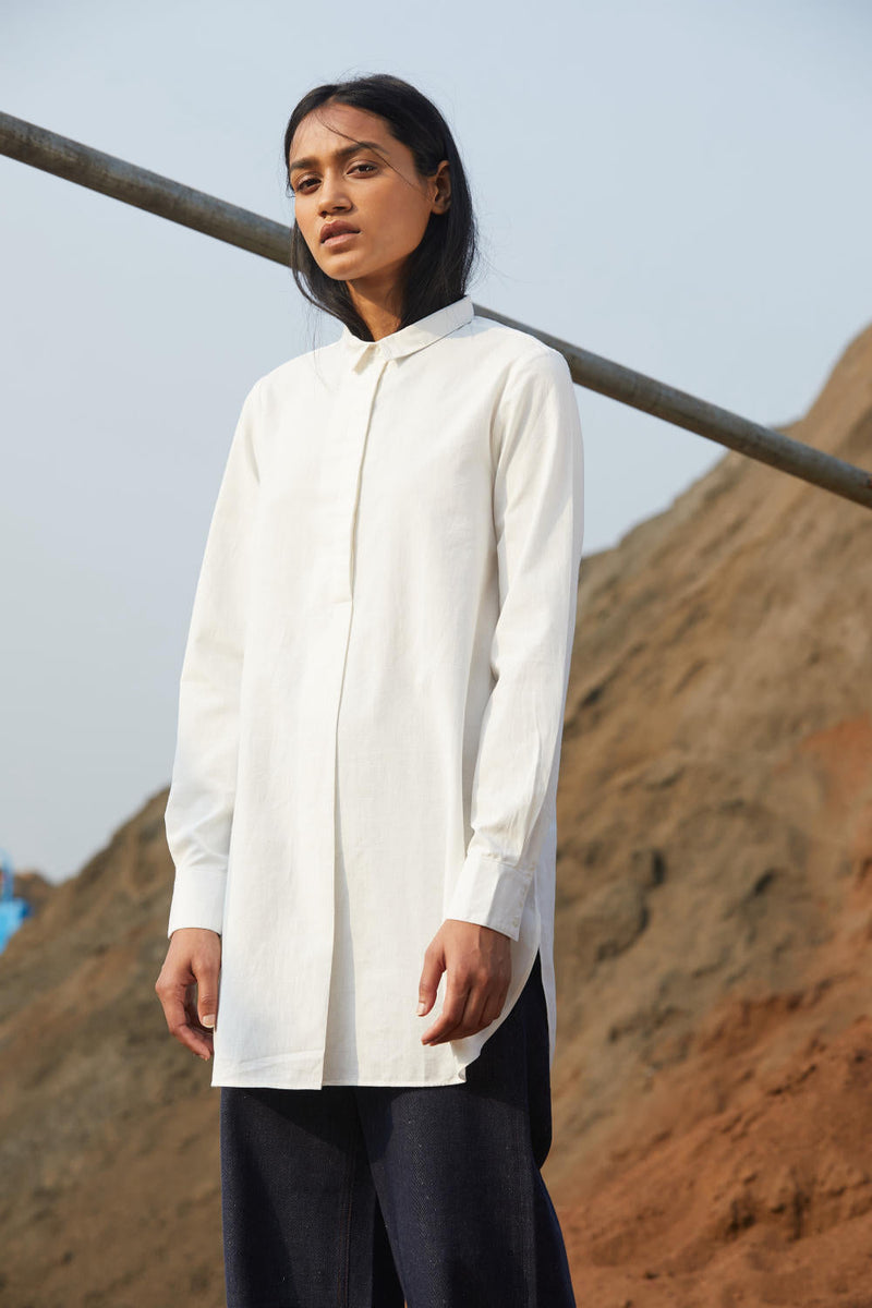 Harrison Shirt cotton by The Summer House in white color for women Worldwide