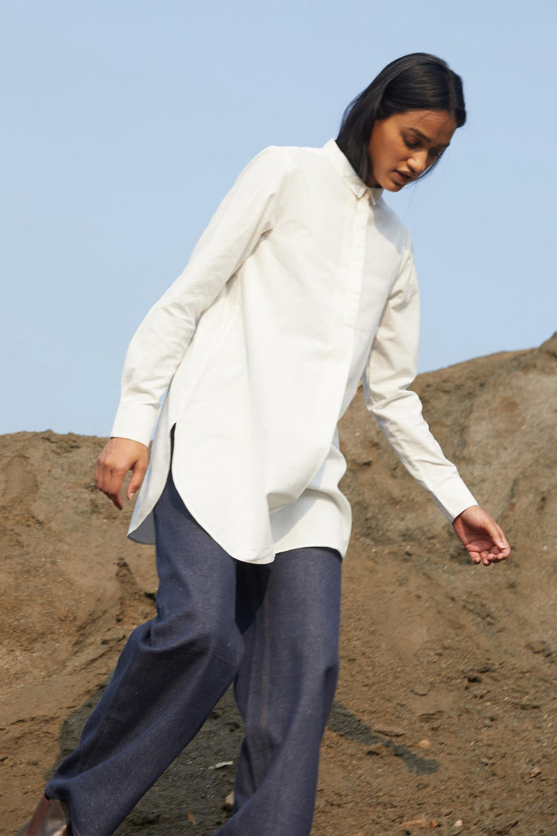Harrison Shirt cotton by The Summer House in white color for women Worldwide