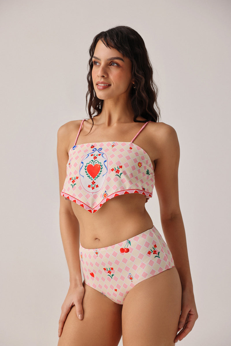 Hazel Bikini Set-Tarot poly spandex resort wear by NOIB in pink for women Worldwide