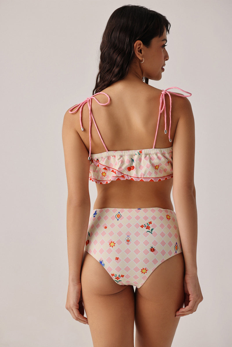 Hazel Bikini Set-Tarot poly spandex resort wear by NOIB in pink for women Worldwide