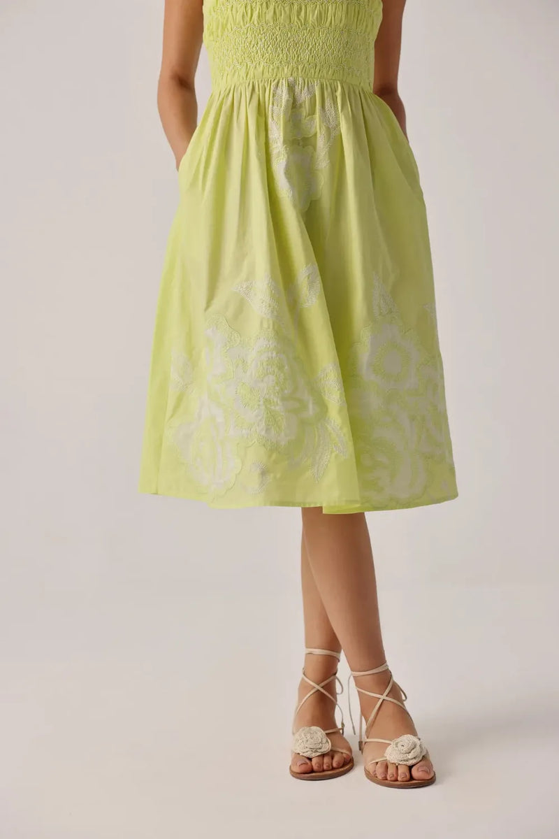 Hazel Midi - Lime poplin by NOIB for women Worldwide