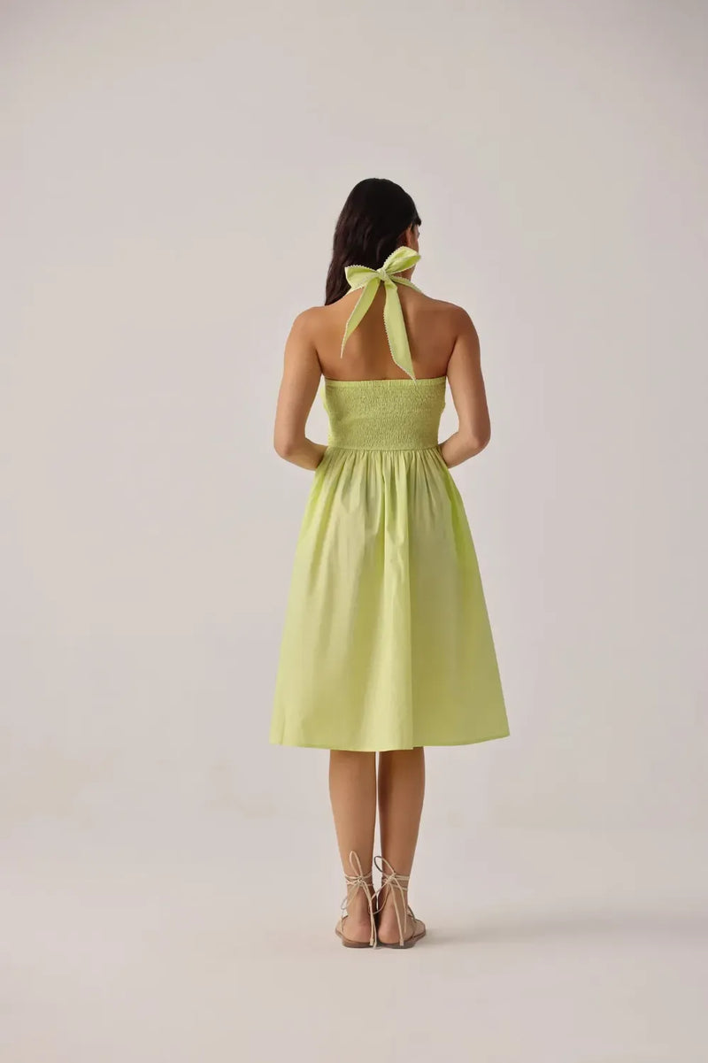Hazel Midi - Lime poplin by NOIB for women Worldwide