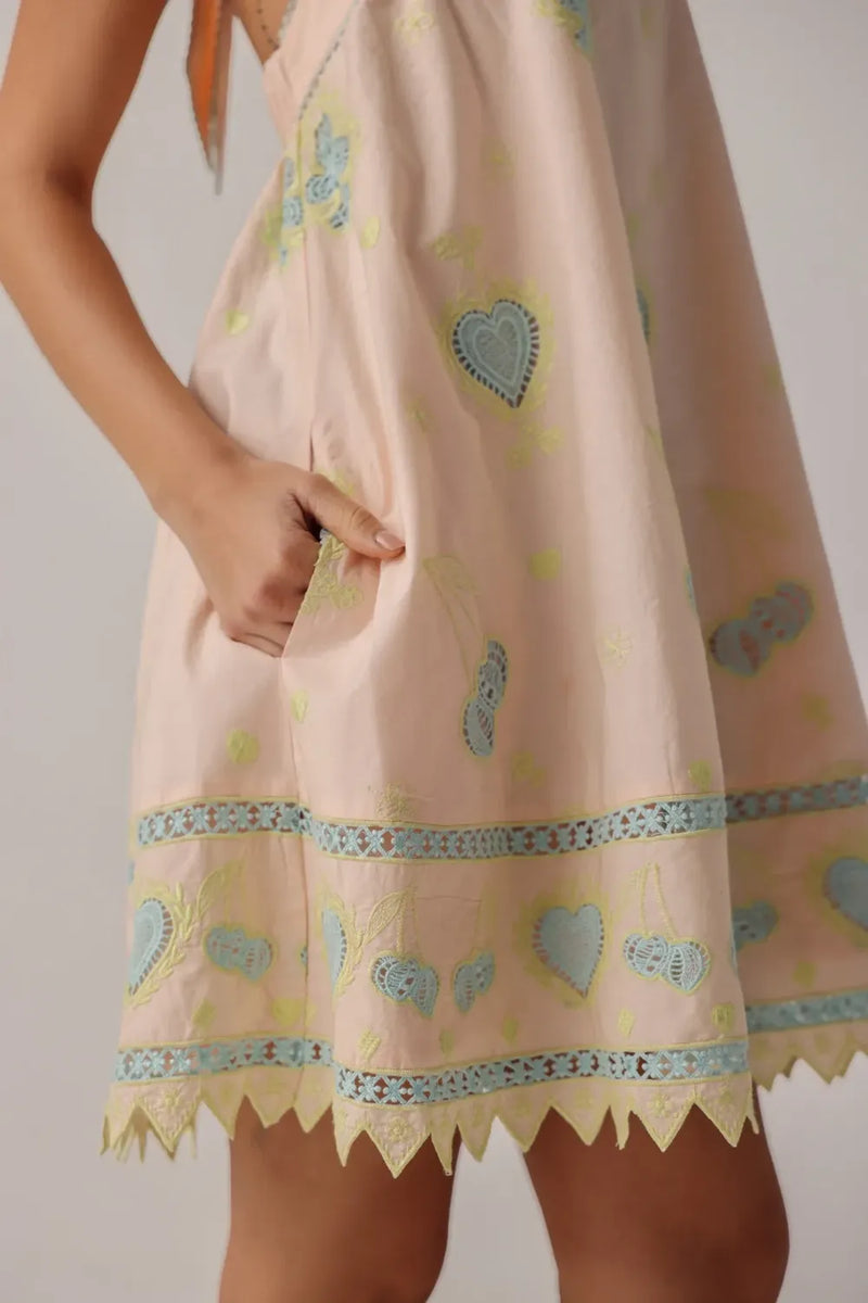 Hazel Mini - Peach poplin by NOIB for women Worldwide