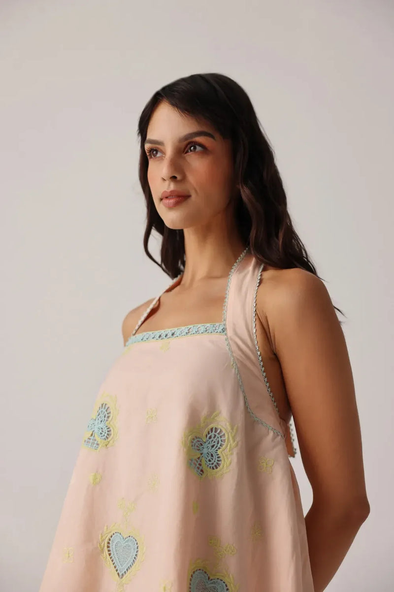 Hazel Mini - Peach poplin by NOIB for women Worldwide