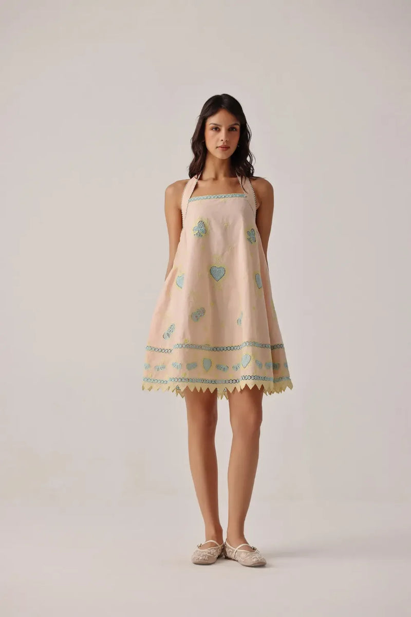 Hazel Mini - Peach poplin by NOIB for women Worldwide