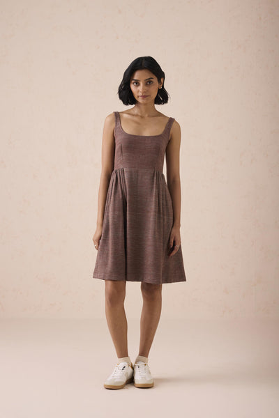 Hazel Sun Handspun Handwoven Organic Cotton Pleated Mini Dress