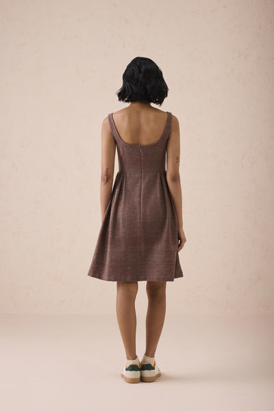 Hazel Sun Handspun Handwoven Organic Cotton Pleated Mini Dress