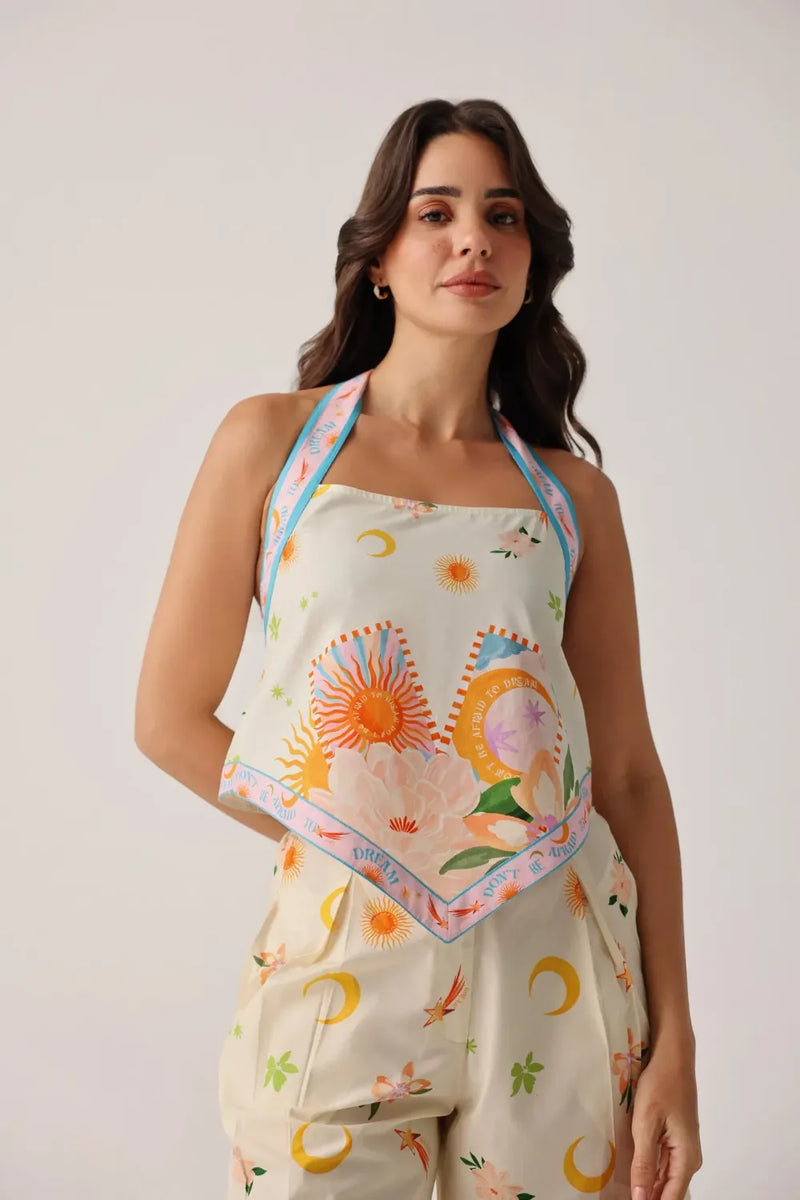Hazel Top - Azure poplin by NOIB for women Worldwide