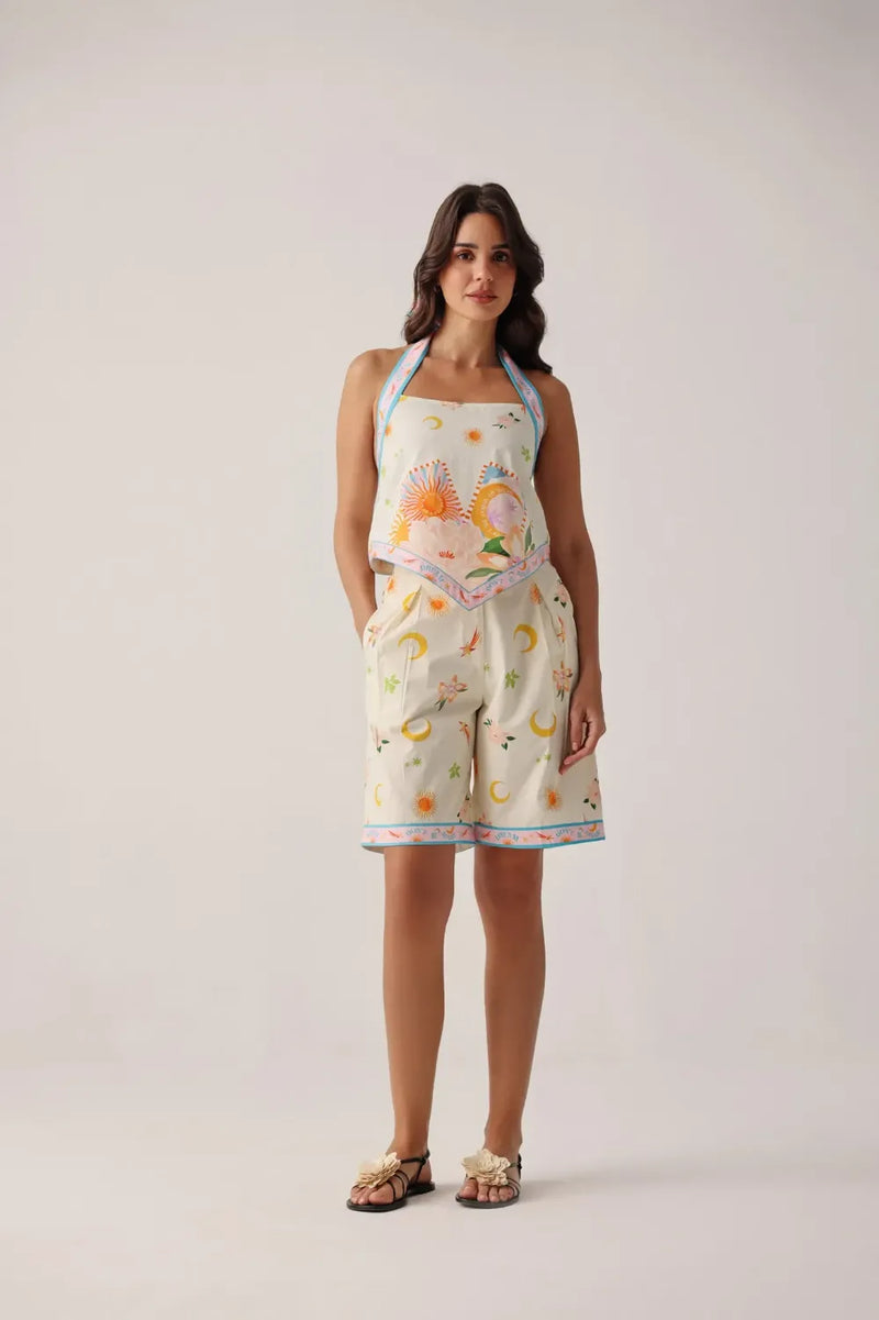 Hazel Top - Azure poplin by NOIB for women Worldwide