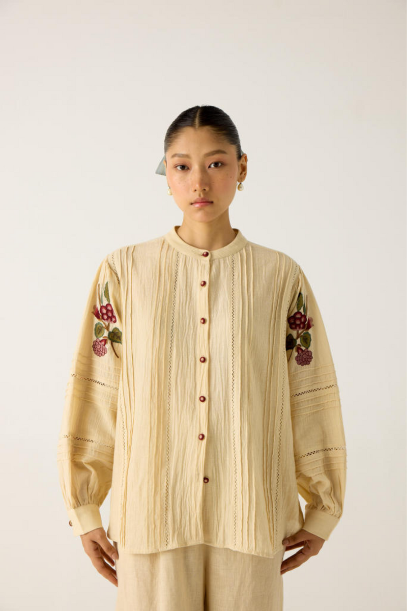 HAZEL TOP-IVORY EMBROIDERY cotton by CORD in multi for women Worldwide