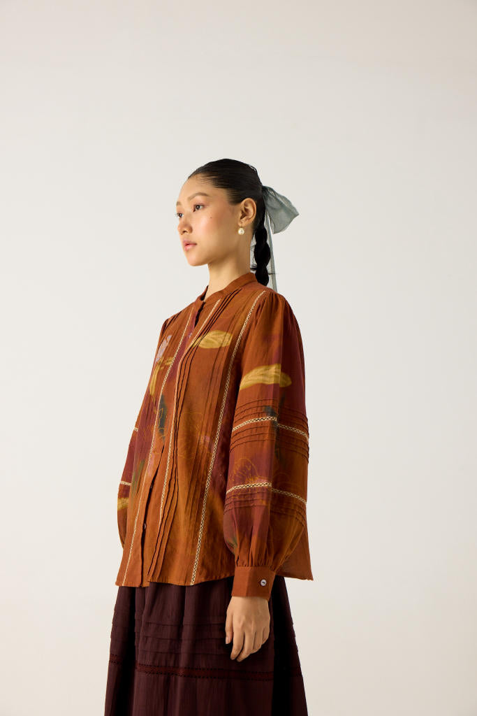 HAZEL TOP-FOLIAGE cotton by CORD in multi for women Worldwide