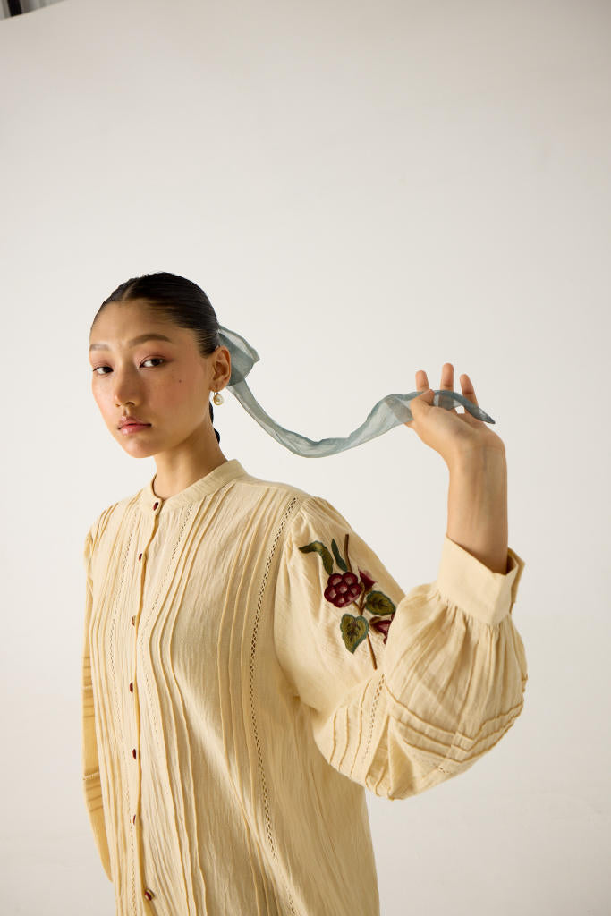 HAZEL TOP-IVORY EMBROIDERY cotton by CORD in multi for women Worldwide