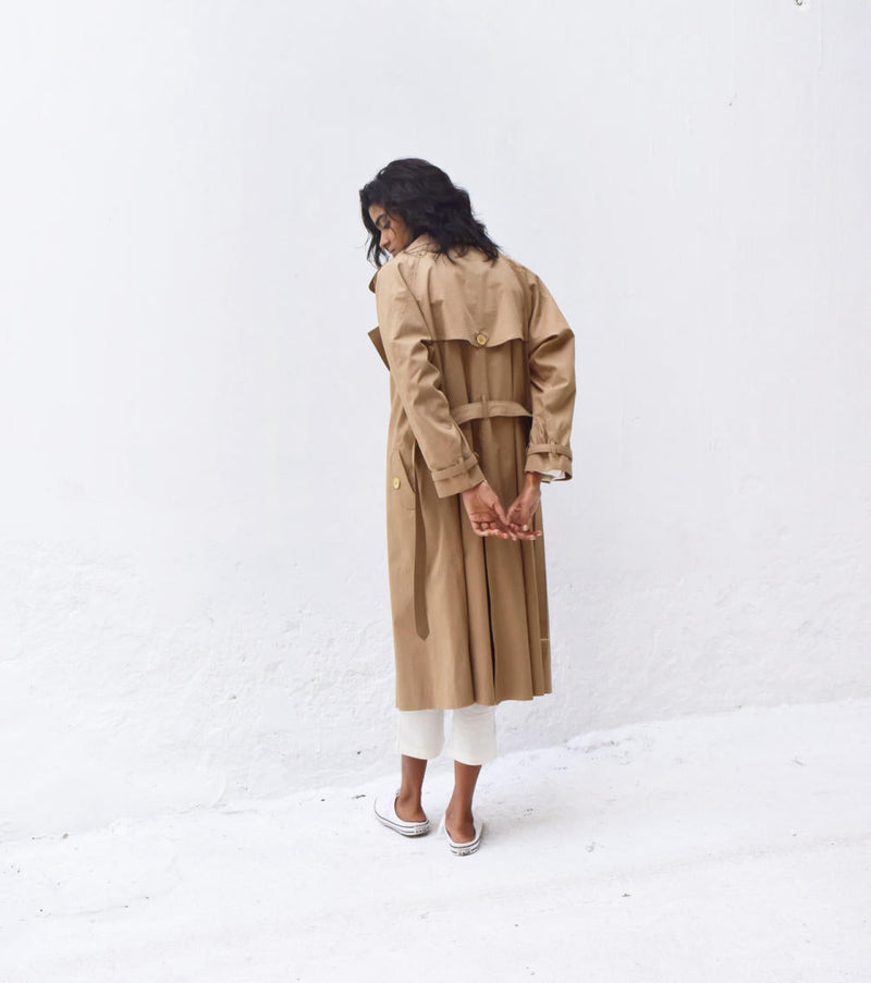 Heart Wood Trench Coat Jackets & Overlays by Khara Kapas for women Worldwide