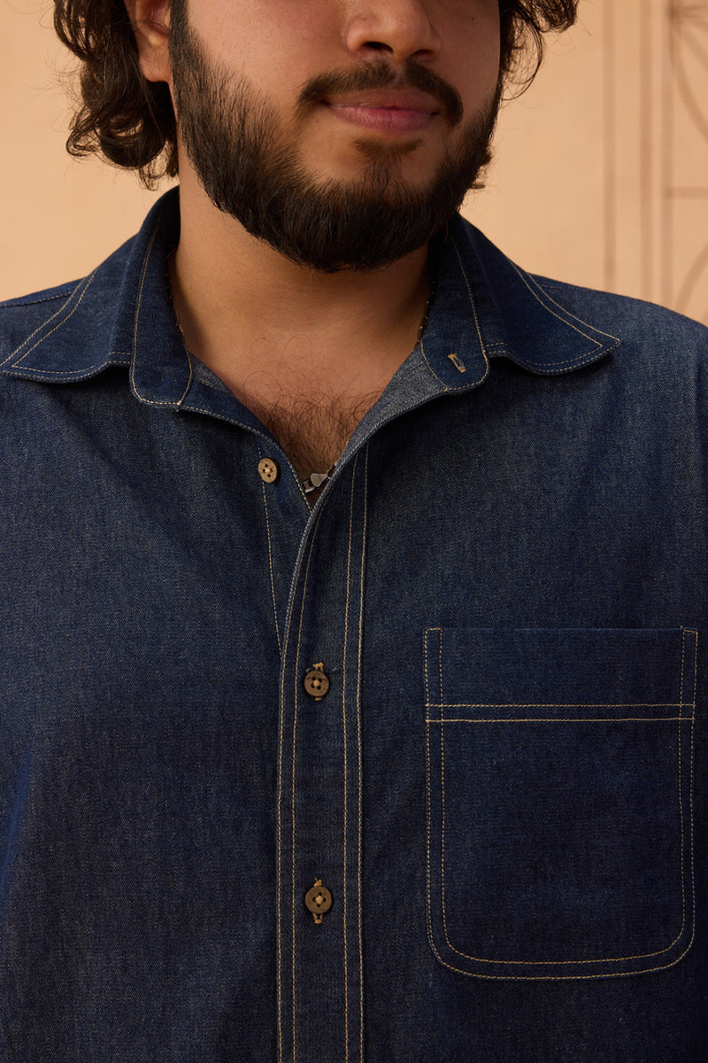 Heirloom Sustainable Men's Denim Shirt denim top/shirt by SUI in blue for women Worldwide