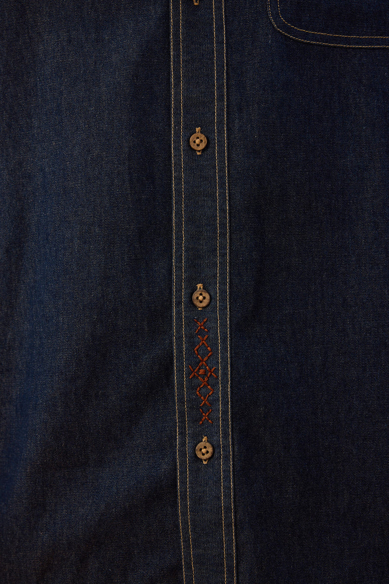 Heirloom Sustainable Men's Denim Shirt denim top/shirt by SUI in blue for women Worldwide