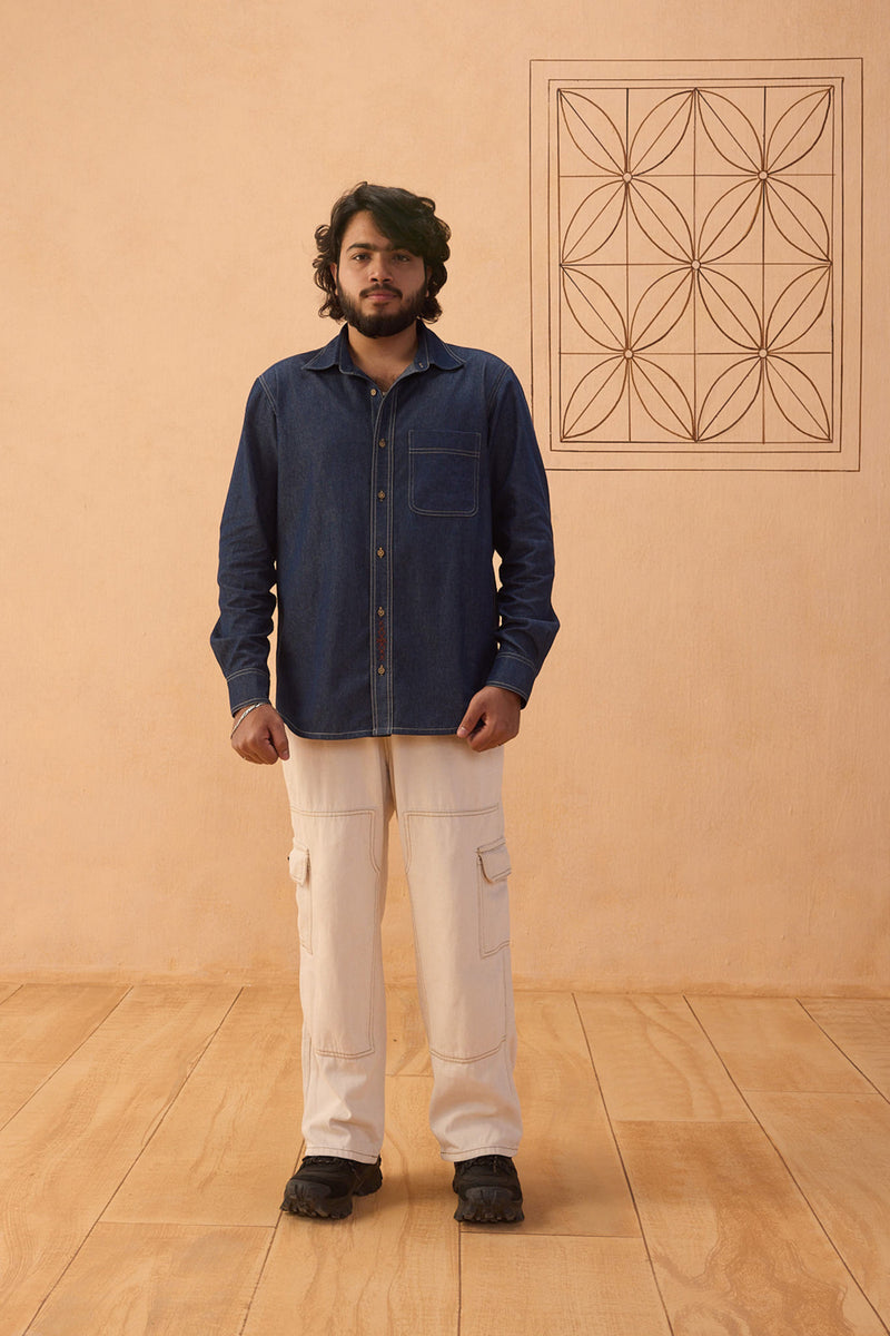 Heirloom Sustainable Men's Denim Shirt denim top/shirt by SUI in blue for women Worldwide