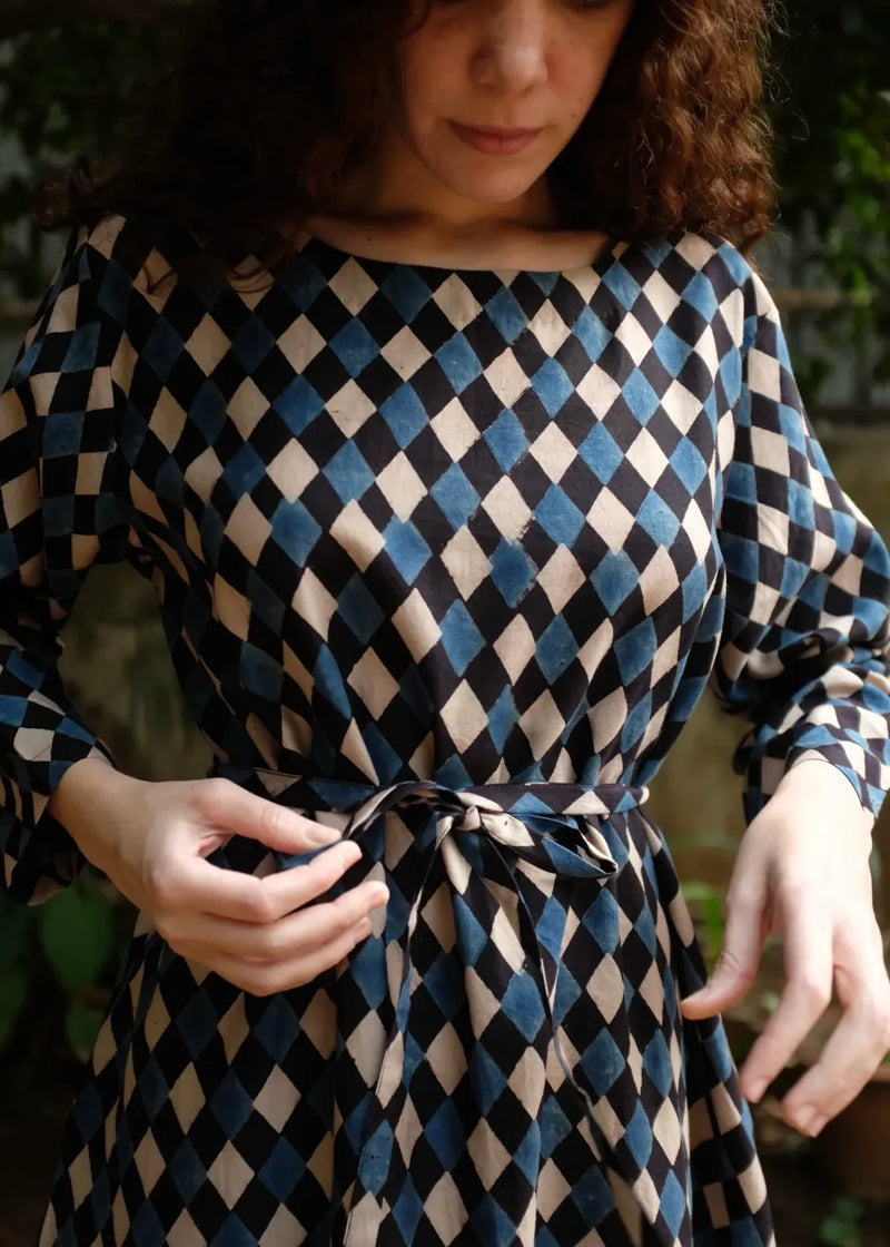 Helena - Ajrakh silk by MASON AND MILL in multi color for women Worldwide