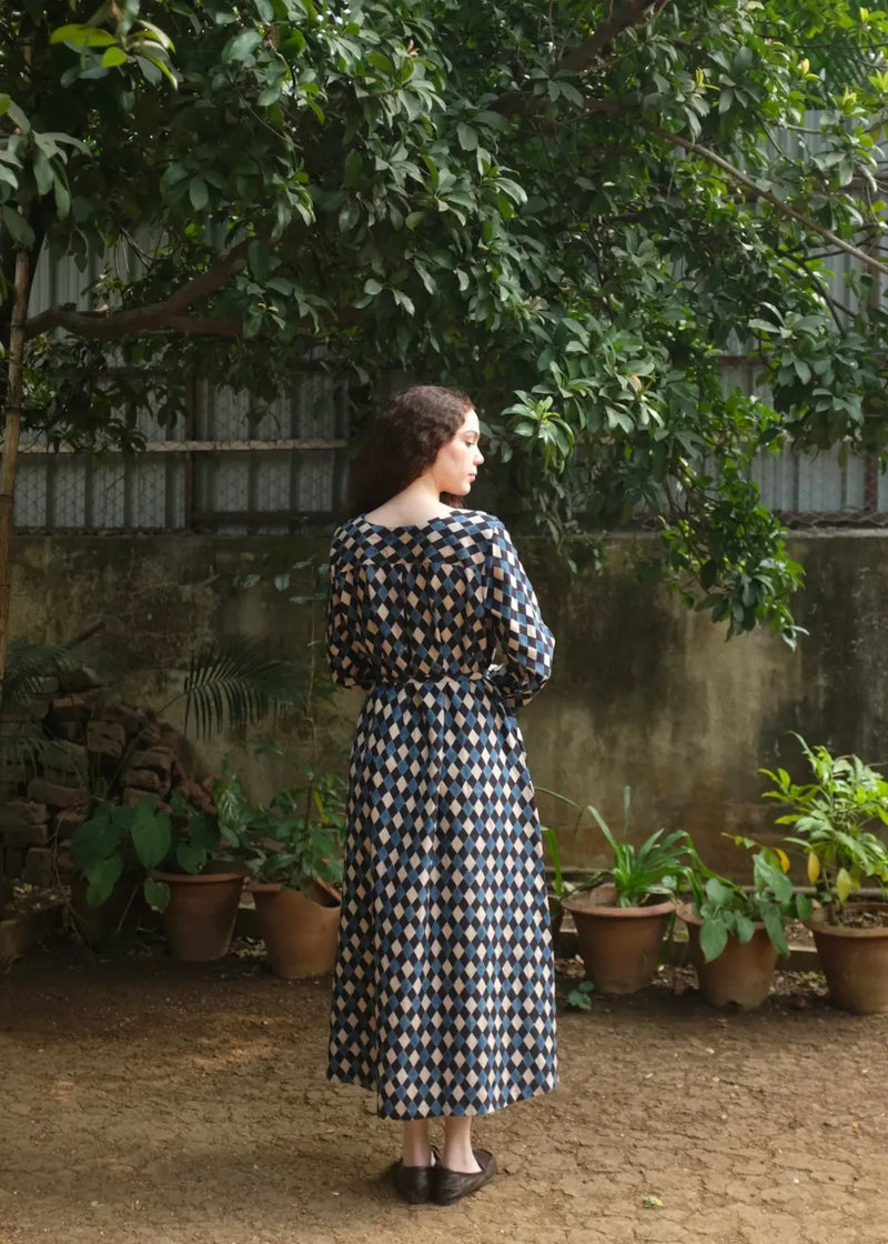 Helena - Ajrakh silk by MASON AND MILL in multi color for women Worldwide