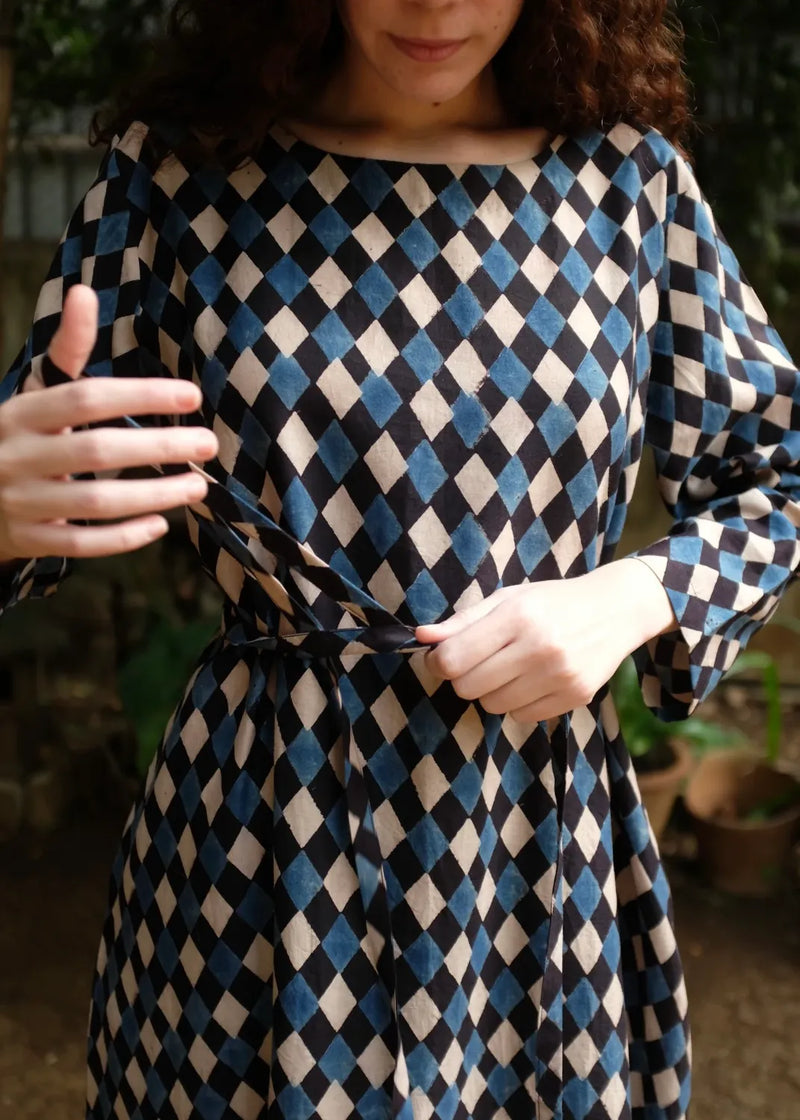 Helena - Ajrakh silk by MASON AND MILL in multi color for women Worldwide