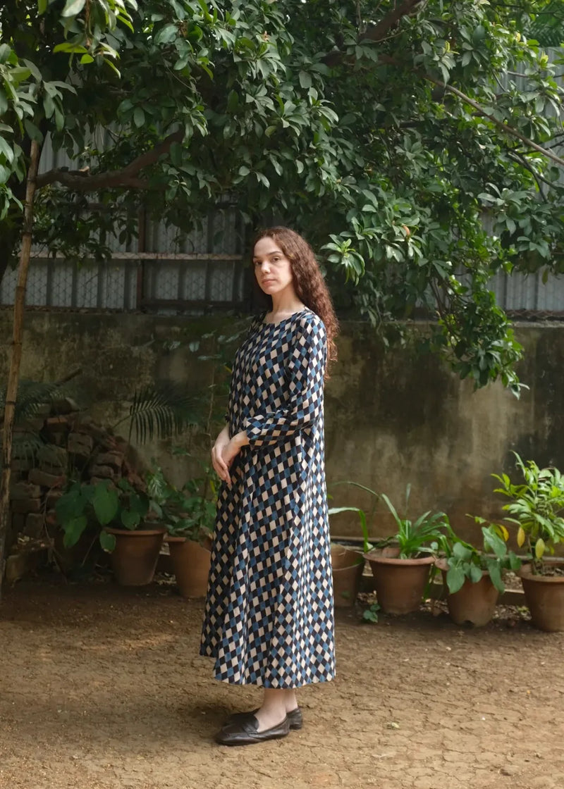 Helena - Ajrakh silk by MASON AND MILL in multi color for women Worldwide