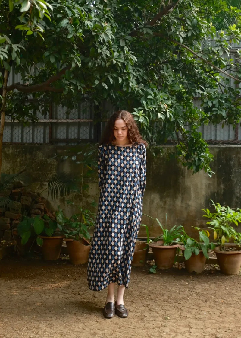 Helena - Ajrakh silk by MASON AND MILL in multi color for women Worldwide