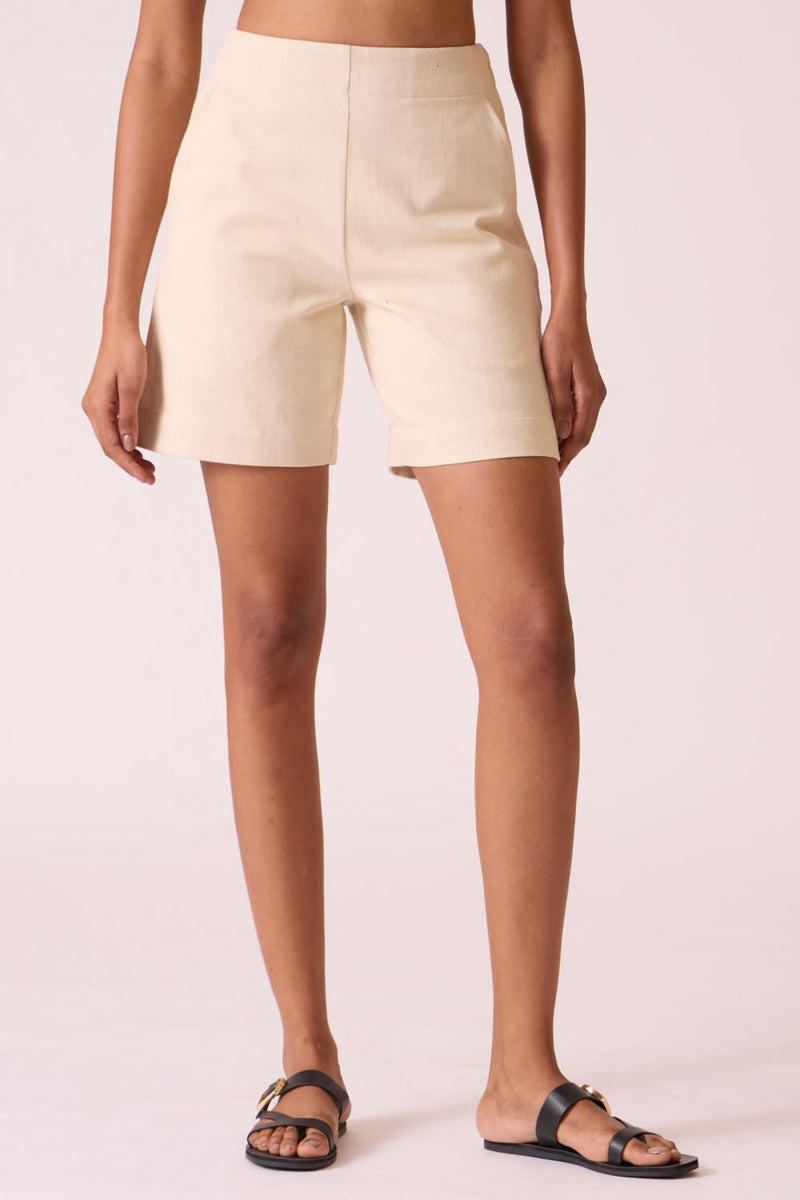 Huruka Handwoven Denim Shorts cotton by The Summer House for women Worldwide