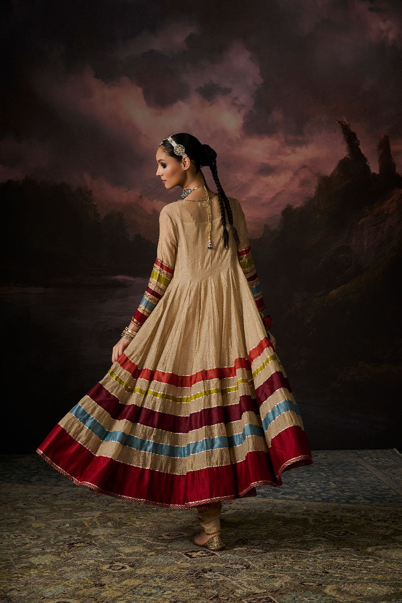 IFFAT CHURIDAR cotton by SWATTI KAPOOR in gold color for women Worldwide