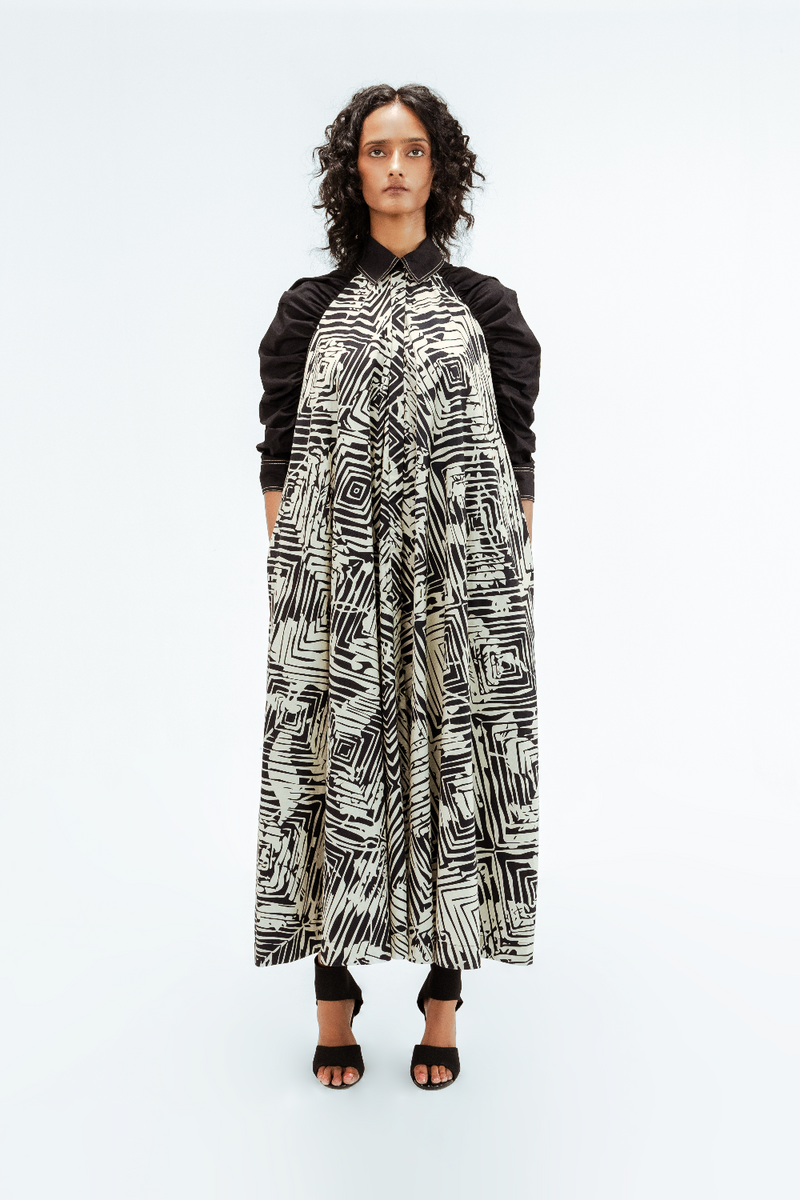 Florix print Alea Dress 100% cotton by Leh Studios in multi color for women Worldwide