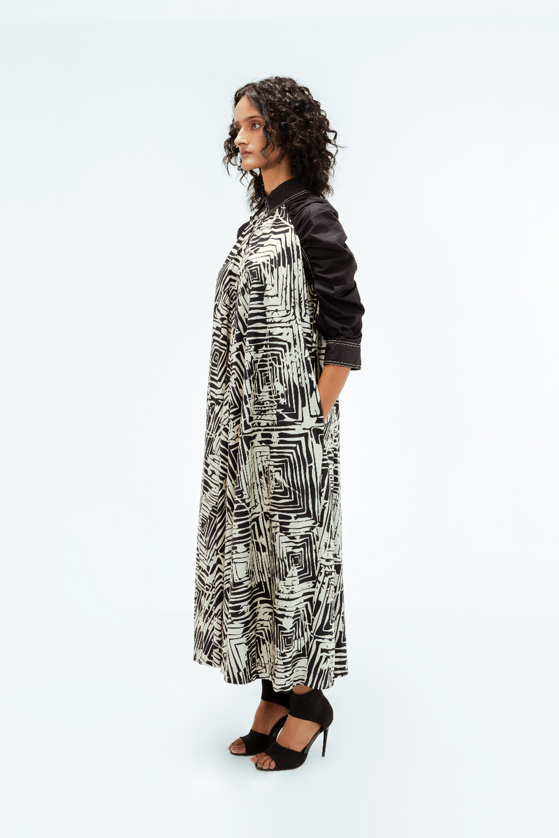 Florix print Alea Dress 100% cotton by Leh Studios in multi color for women Worldwide