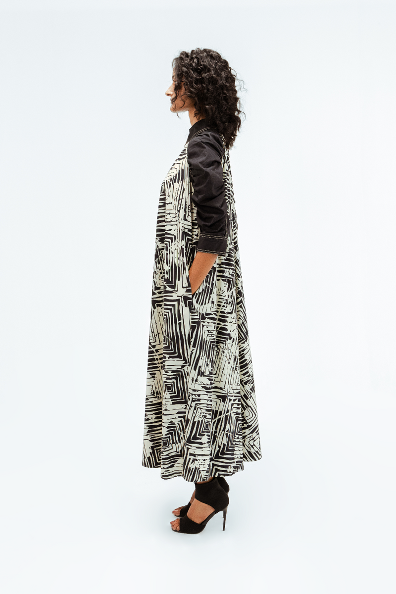 Florix print Alea Dress 100% cotton by Leh Studios in multi color for women Worldwide