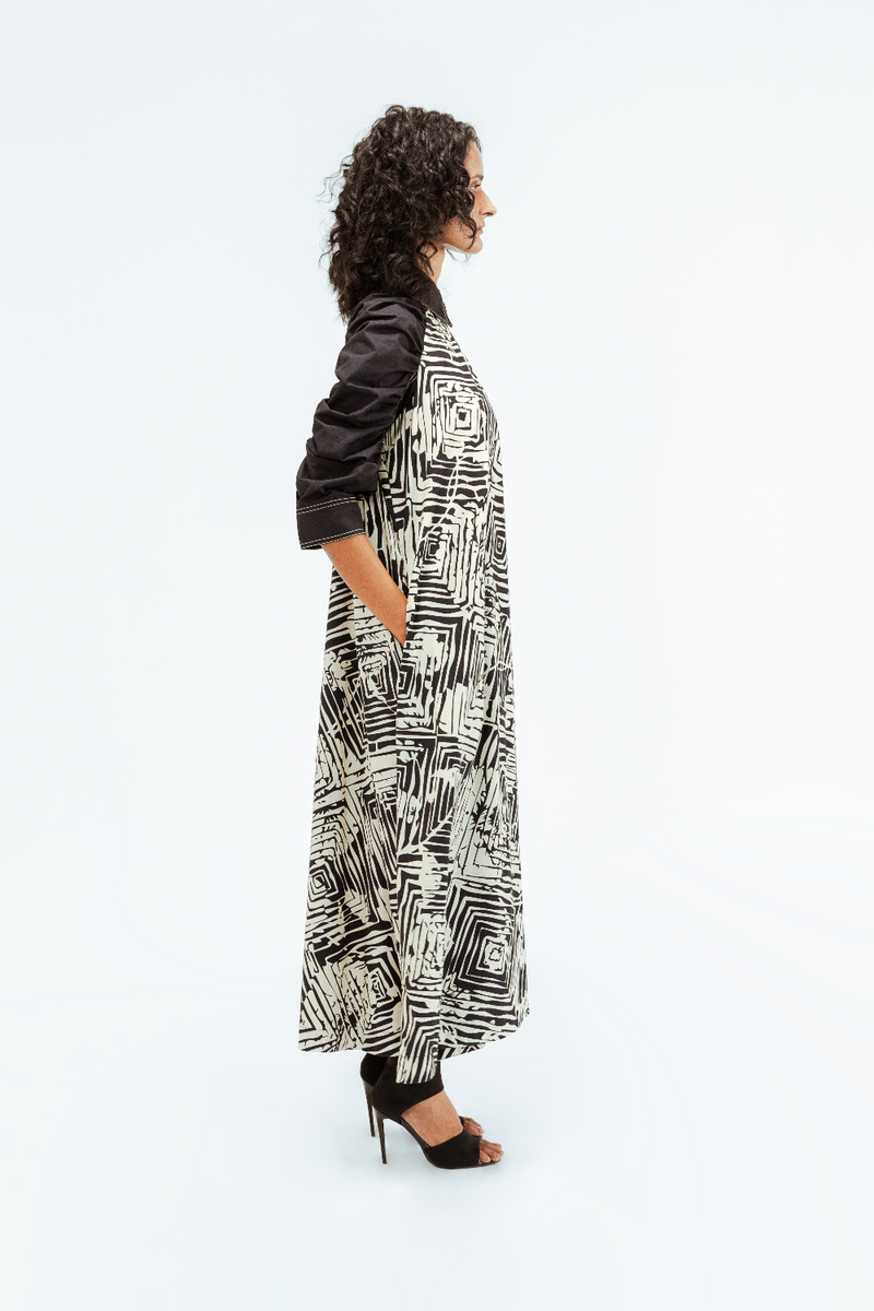Florix print Alea Dress 100% cotton by Leh Studios in multi color for women Worldwide