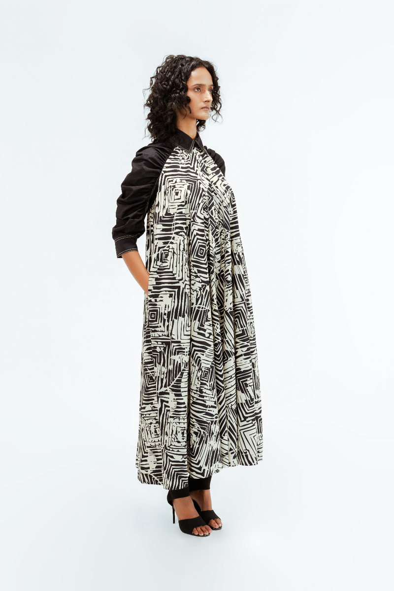 Florix print Alea Dress 100% cotton by Leh Studios in multi color for women Worldwide