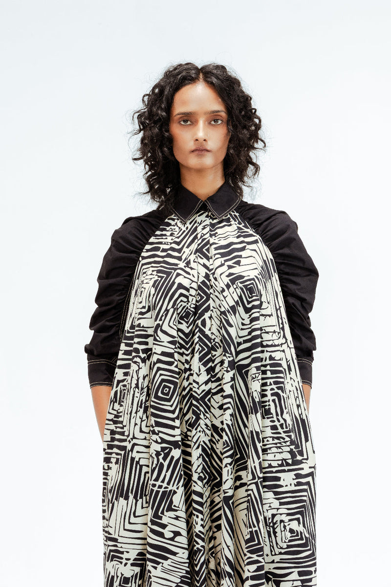 Florix print Alea Dress 100% cotton by Leh Studios in multi color for women Worldwide