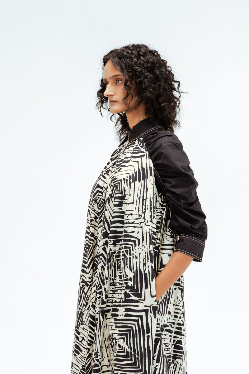 Florix print Alea Dress 100% cotton by Leh Studios in multi color for women Worldwide