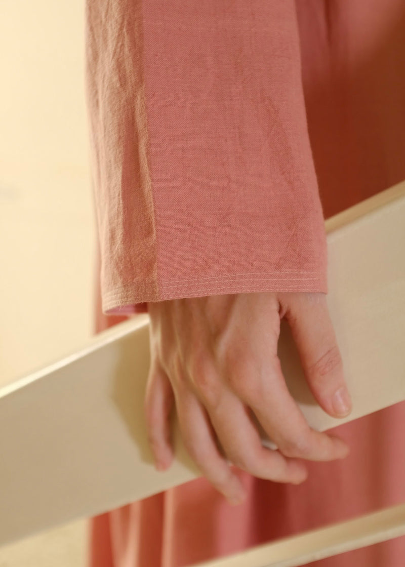 Camille-Peony Dress handwoven cotton dress by MASON AND MILL in pink for women Worldwide