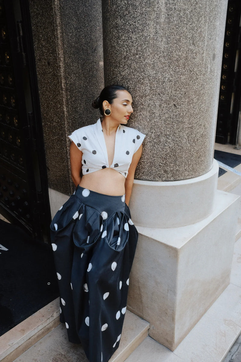 The Dot set satin by Yam in black color for women Worldwide
