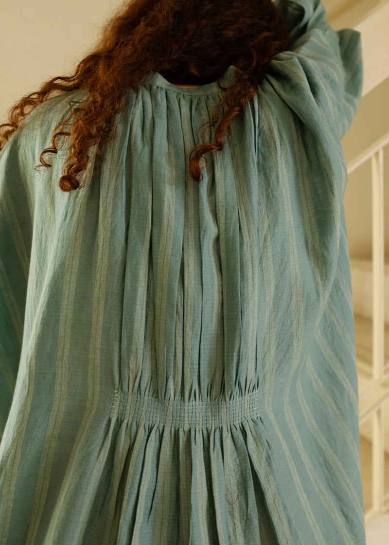 Maria Top cotton silk top/shirt by MASON AND MILL in sea green for women Worldwide
