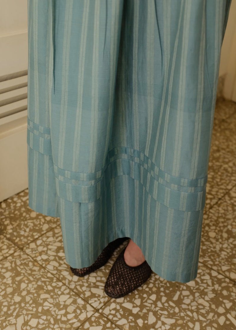 Wren Skirt cotton silk skirt by MASON AND MILL in sea green for women Worldwide