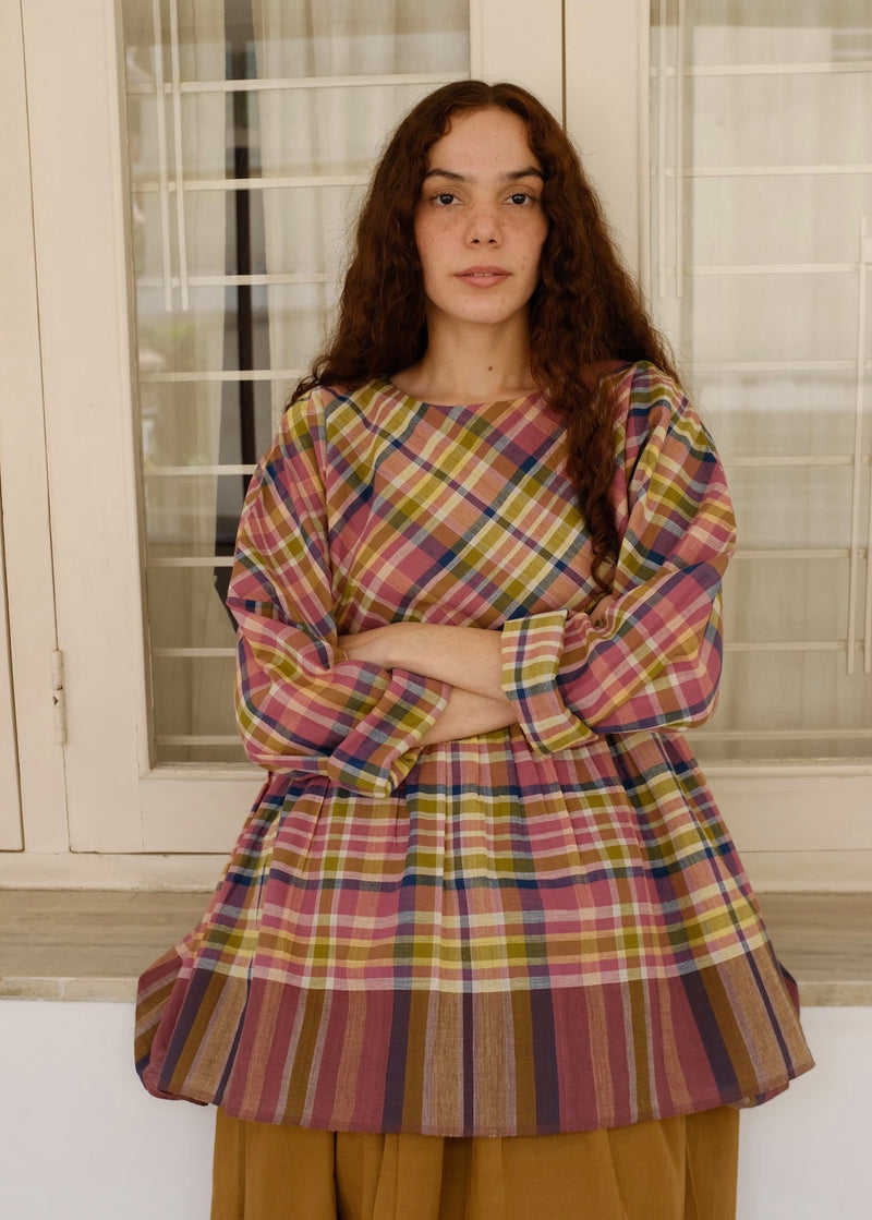 Poppy Top handwoven cotton top/shirt by MASON AND MILL in multi-color for women Worldwide