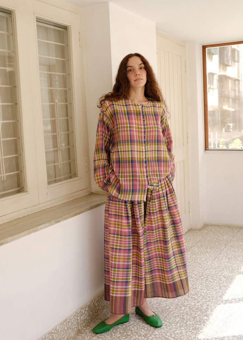 Billie Top handwoven cotton top/shirt by MASON AND MILL in multi-color for women Worldwide