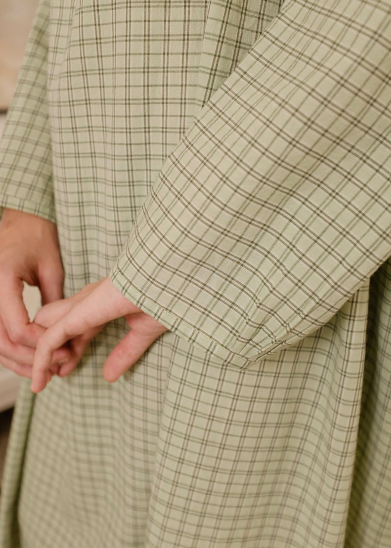 Vienna Dress handwoven cotton dress by MASON AND MILL in green for women Worldwide